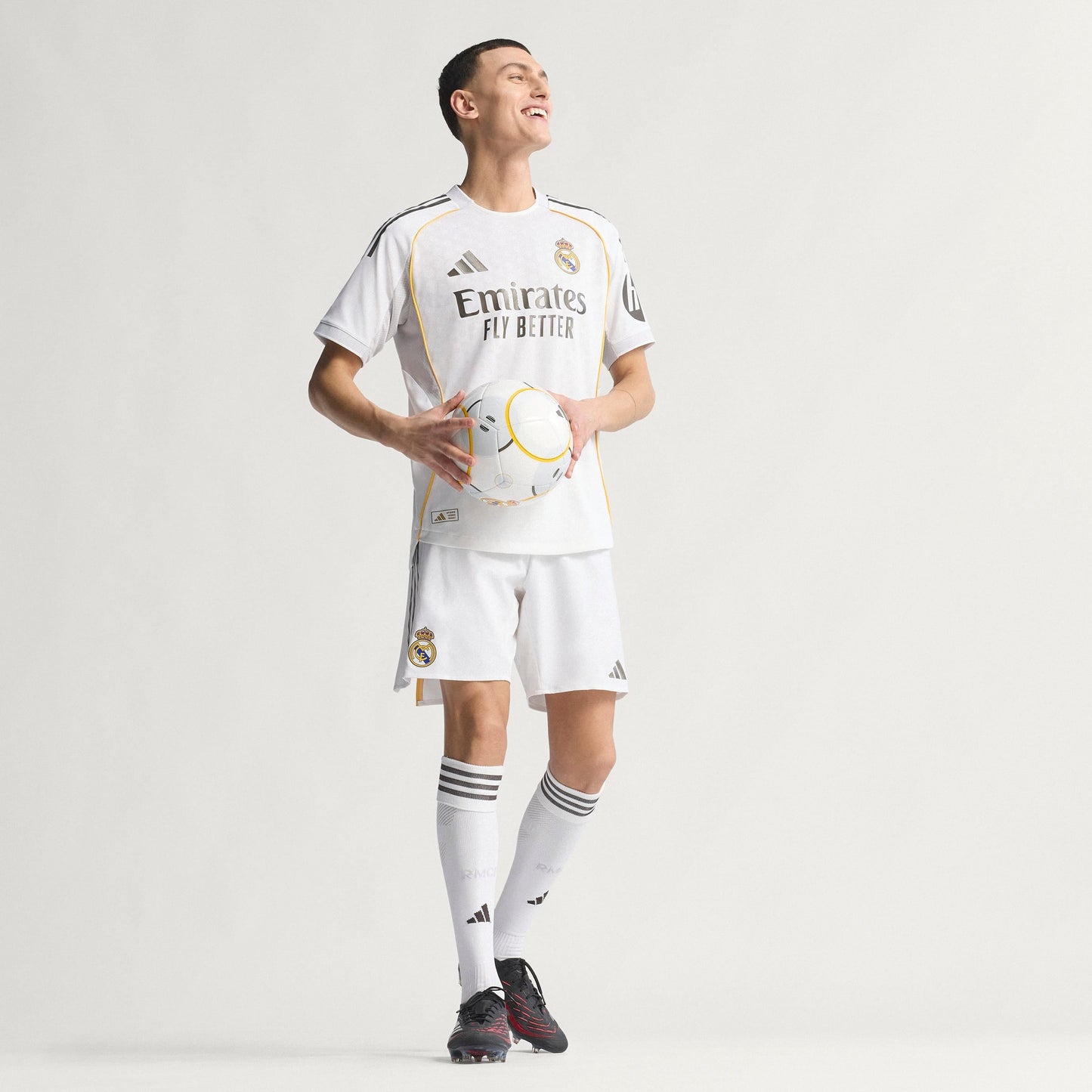 adidas REAL MADRID 25/26 Authentic Home Soccer Jersey | White | Men's