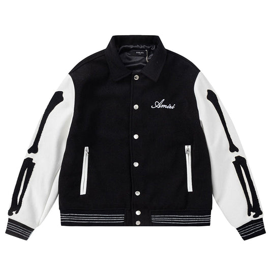 AMRI bone embroidered baseball jacket