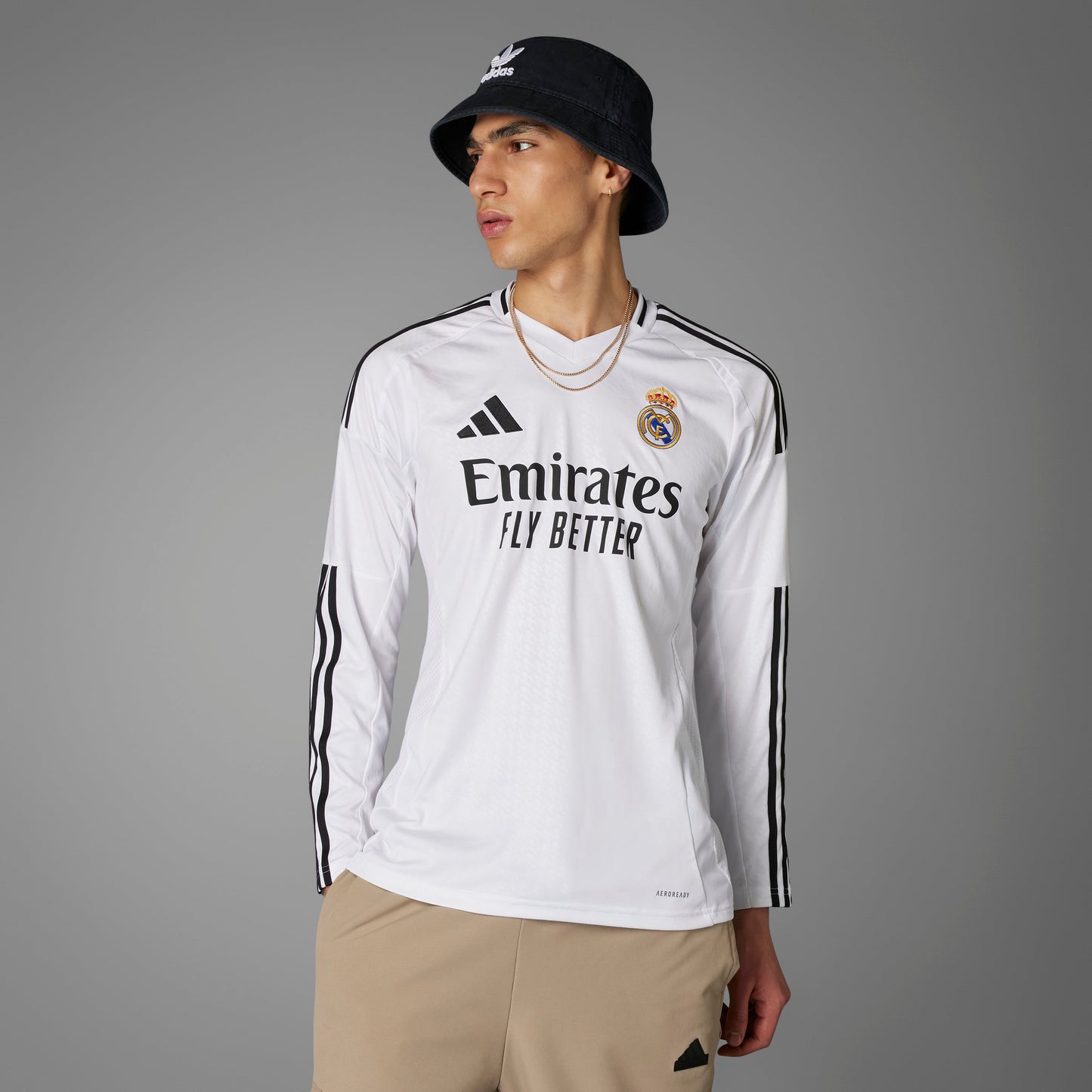 adidas Real Madrid 24/25 Long Sleeve Home Jersey | Men's