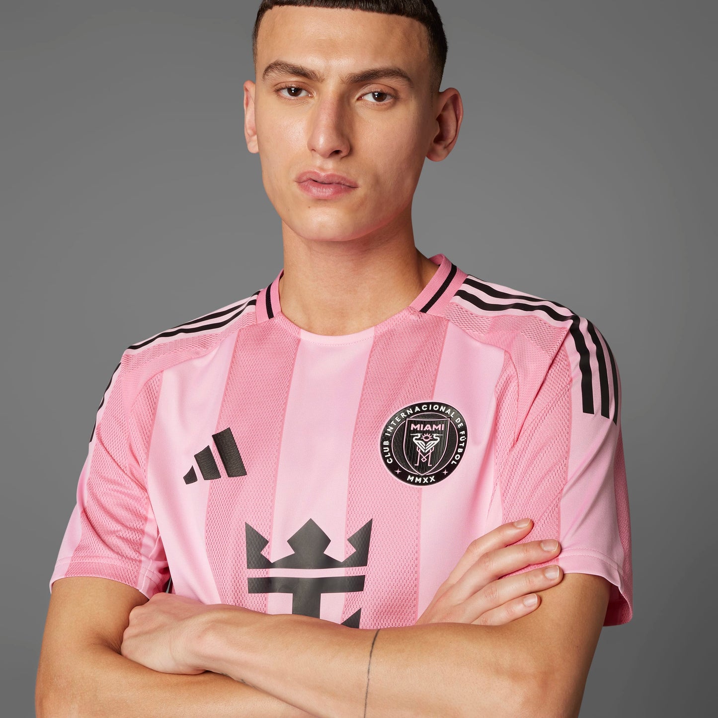 adidas INTER MIAMI CF 25/26 MESSI AUTHENTIC HOME Soccer Jersey | Easy Pink | Men's