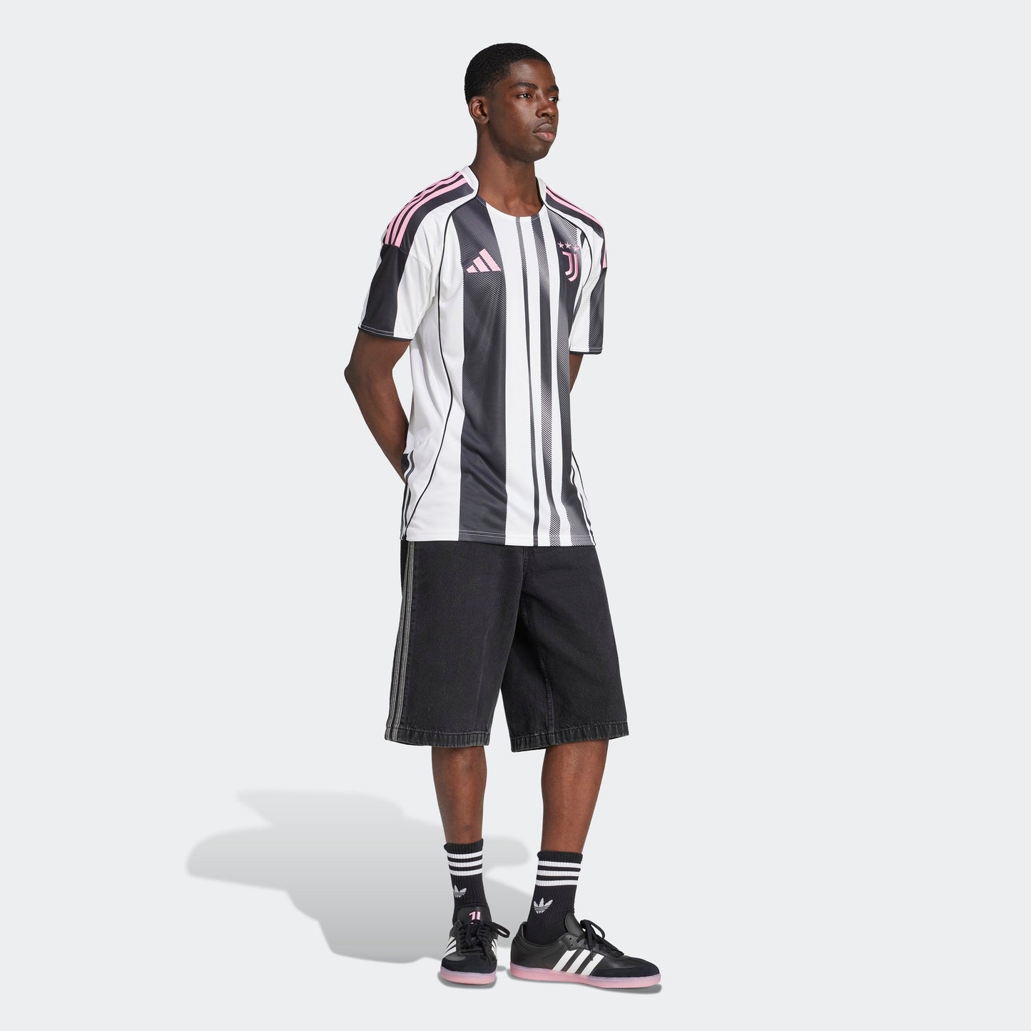 adidas JUVENTUS 25/26 HOME Soccer Jersey | White-Black-Pink | Men's