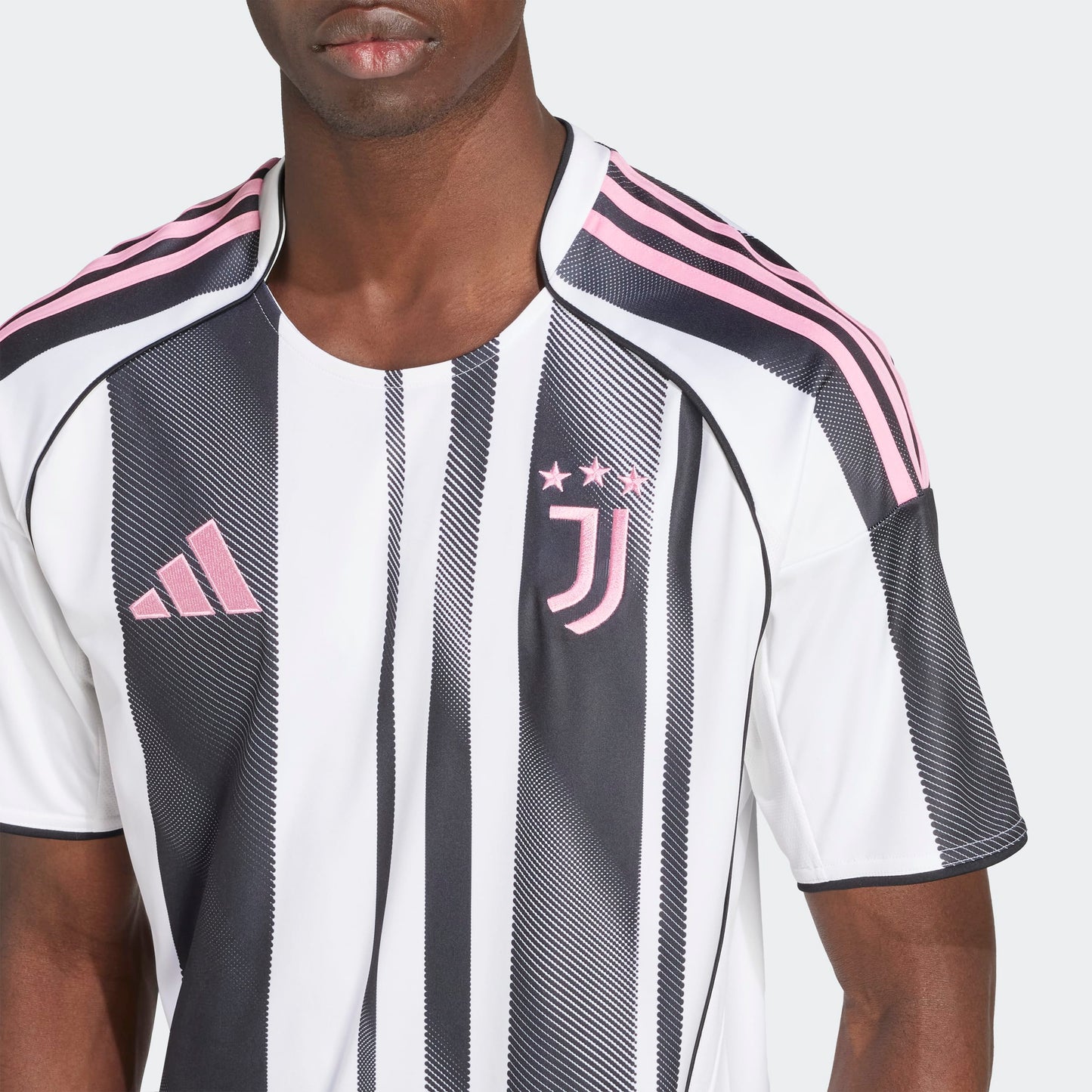 adidas JUVENTUS 25/26 HOME Soccer Jersey | White-Black-Pink | Men's