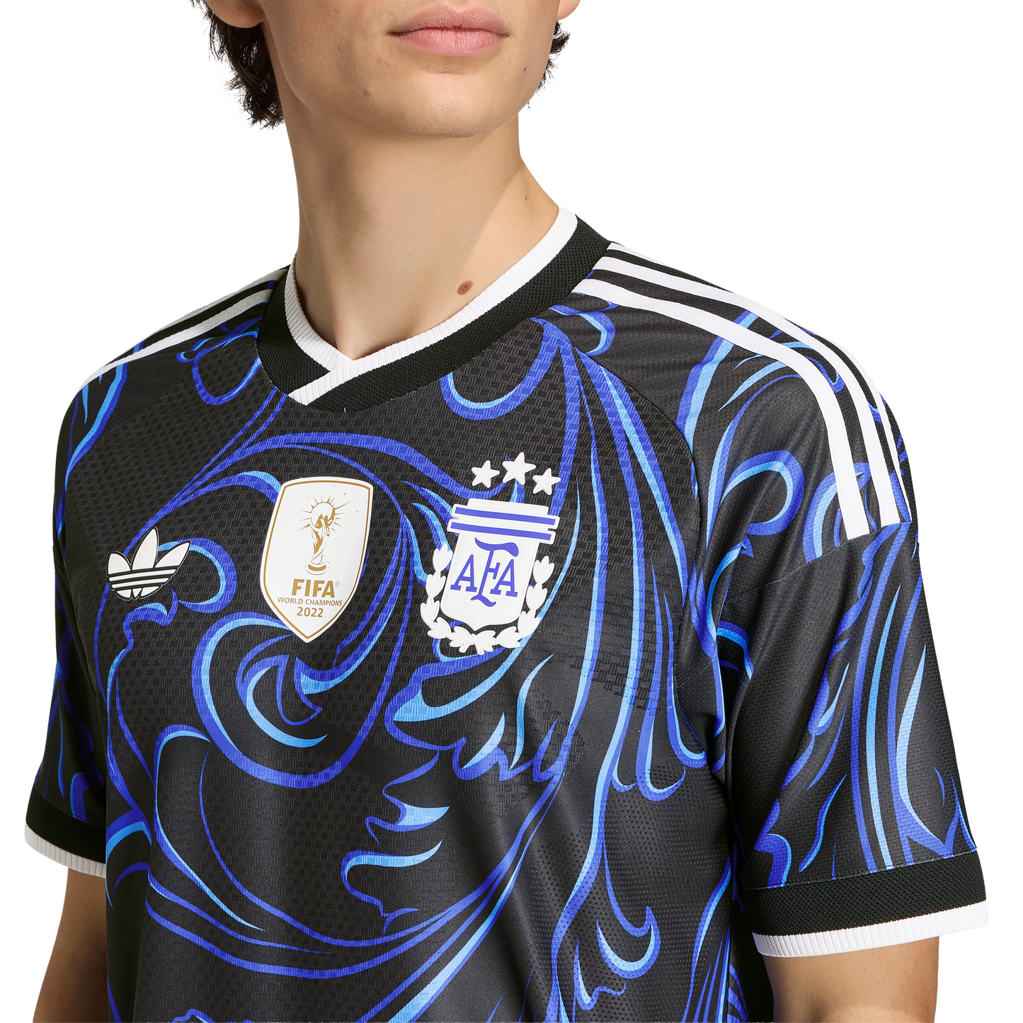 adidas Argentina 26 Away Authentic Jersey | Black / Lucid Blue / Blue Burst | Men's