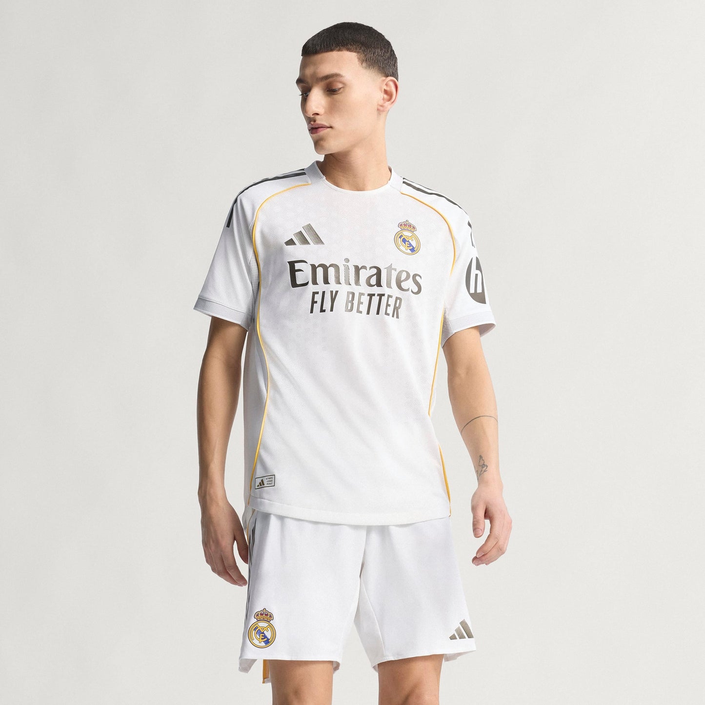 adidas REAL MADRID 25/26 Authentic Home Soccer Jersey | White | Men's