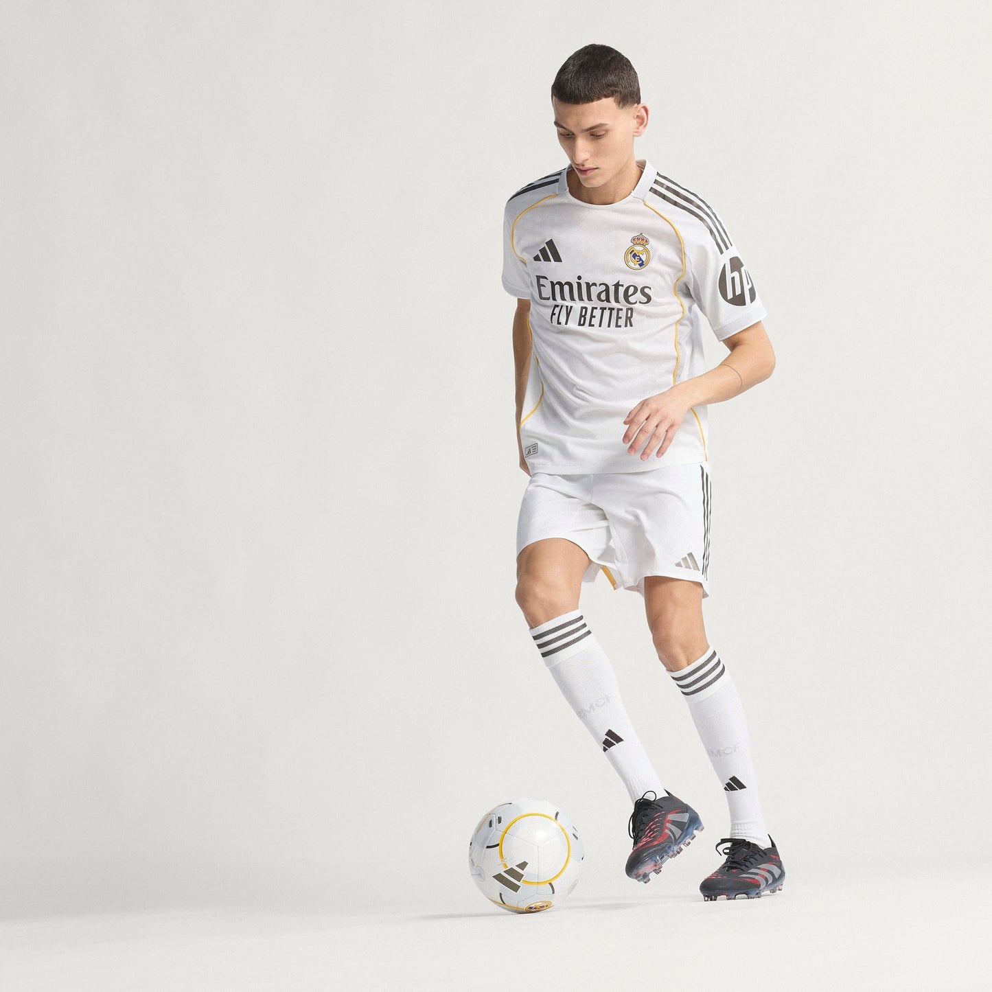 adidas REAL MADRID 25/26 Authentic Home Soccer Jersey | White | Men's