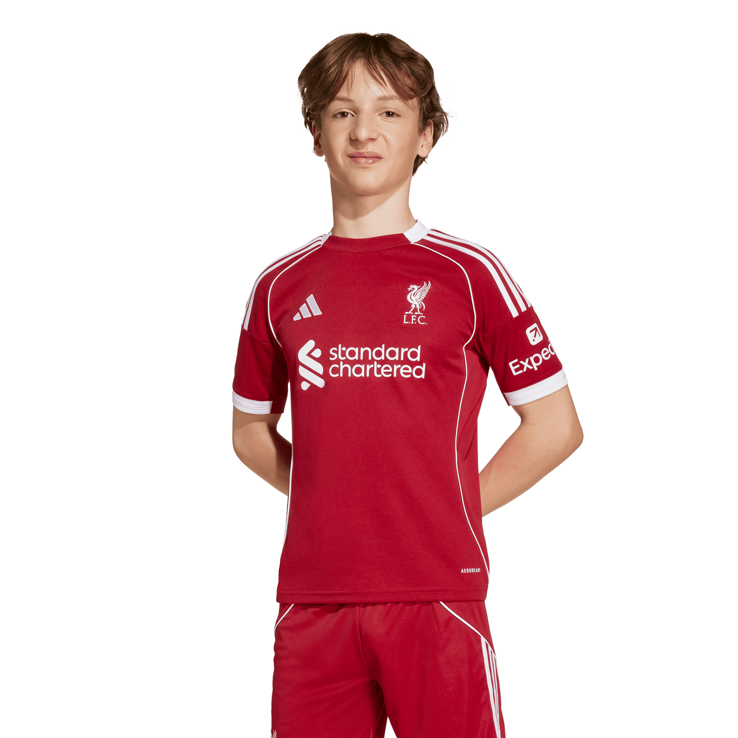 adidas Liverpool 25/26 Home Soccer Jersey | Red/White | Kid's