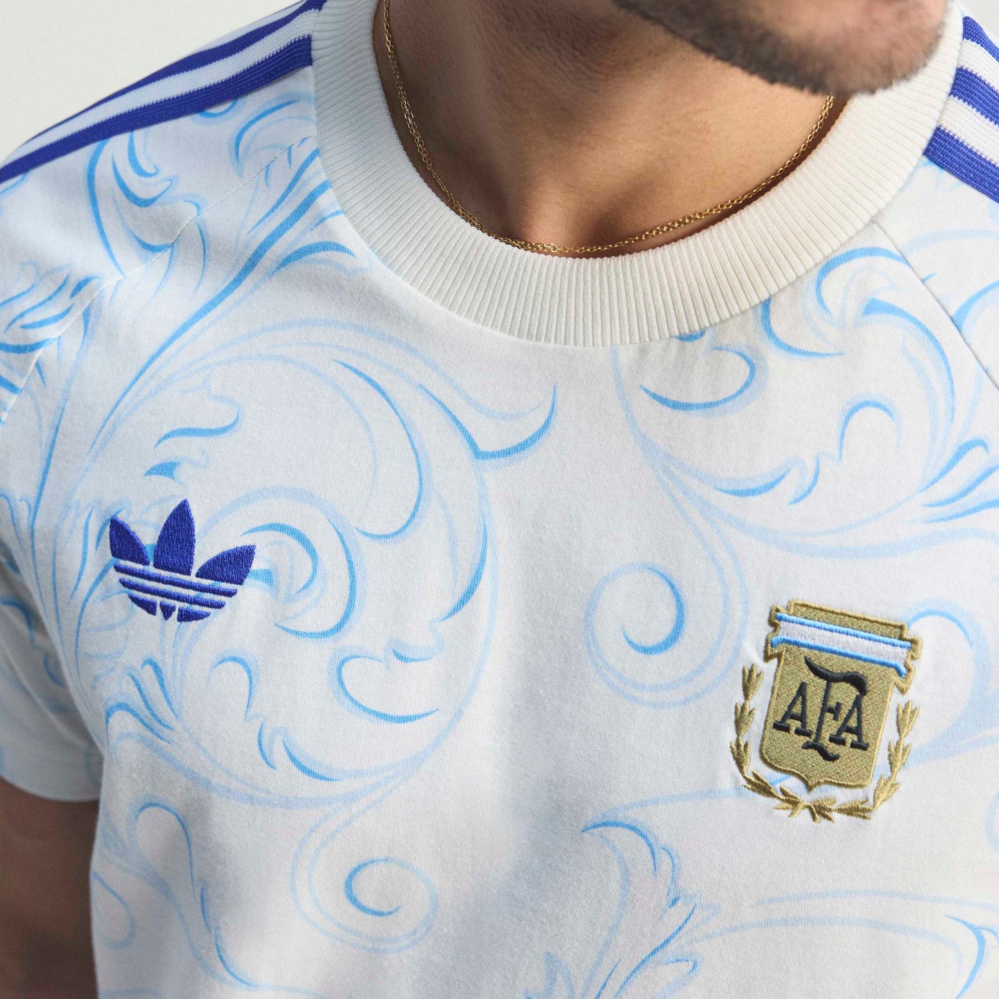adidas Argentina Originals All Over Print T-Shirt | Off White | Men's
