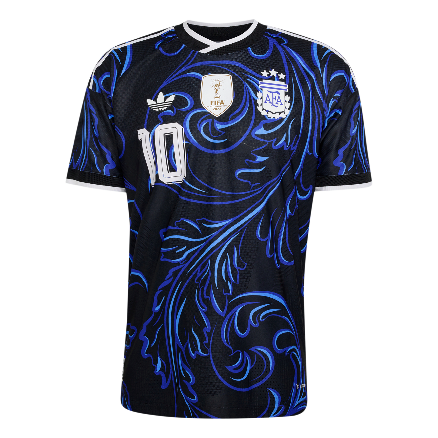 adidas Argentina 26 Away Authentic Messi Jersey | Black/Lucid Blue | Men's