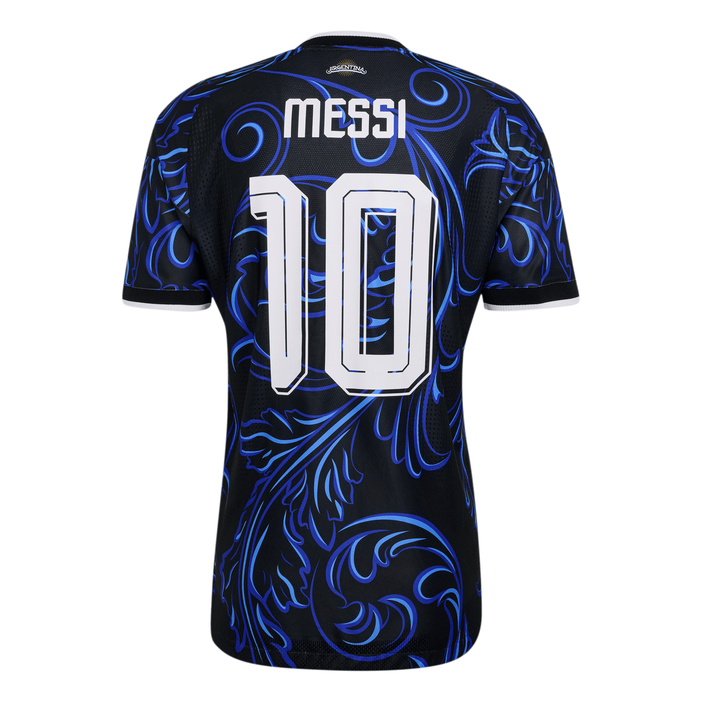 adidas Argentina 26 Away Authentic Messi Jersey | Black/Lucid Blue | Men's