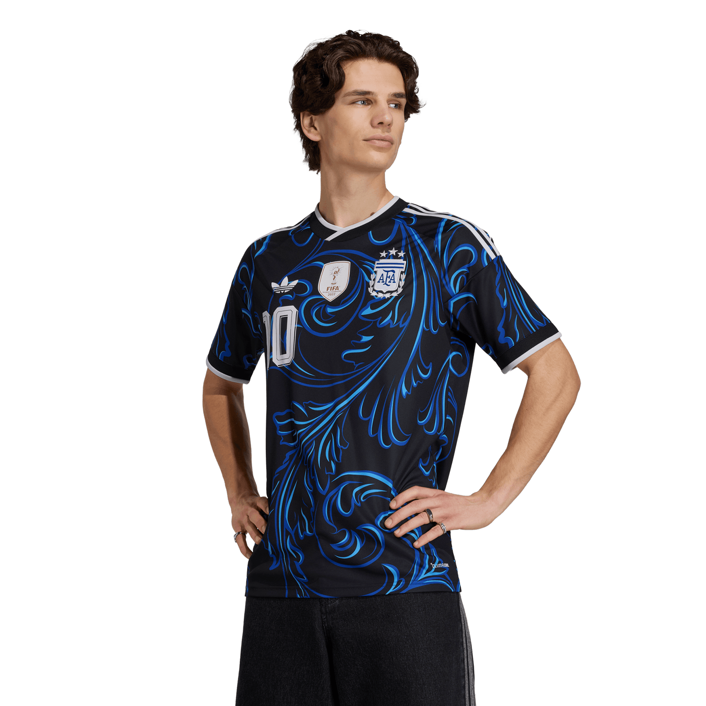 adidas Argentina 26 Away Messi Jersey | Black/Lucid Blue | Men's