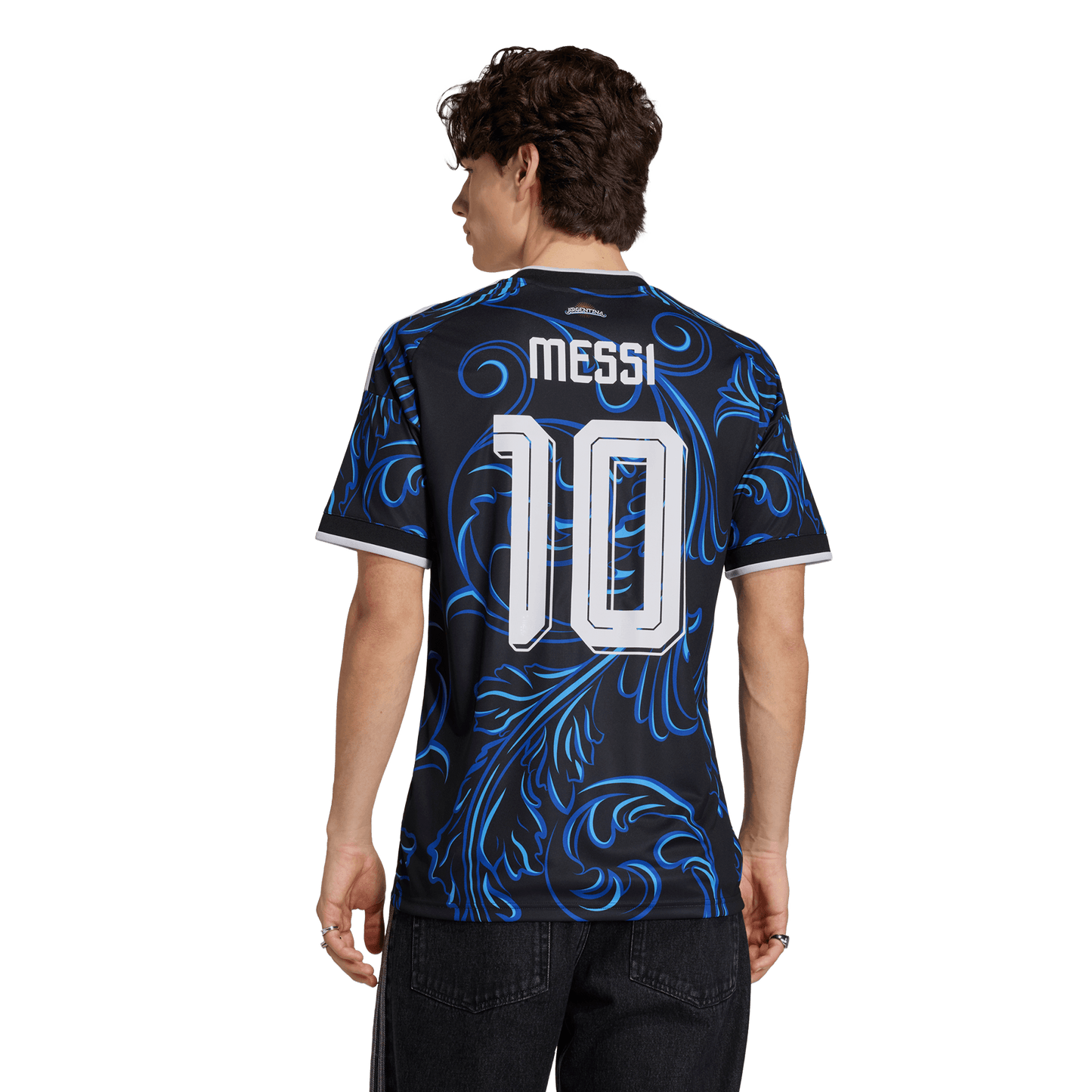 adidas Argentina 26 Away Messi Jersey | Black/Lucid Blue | Men's