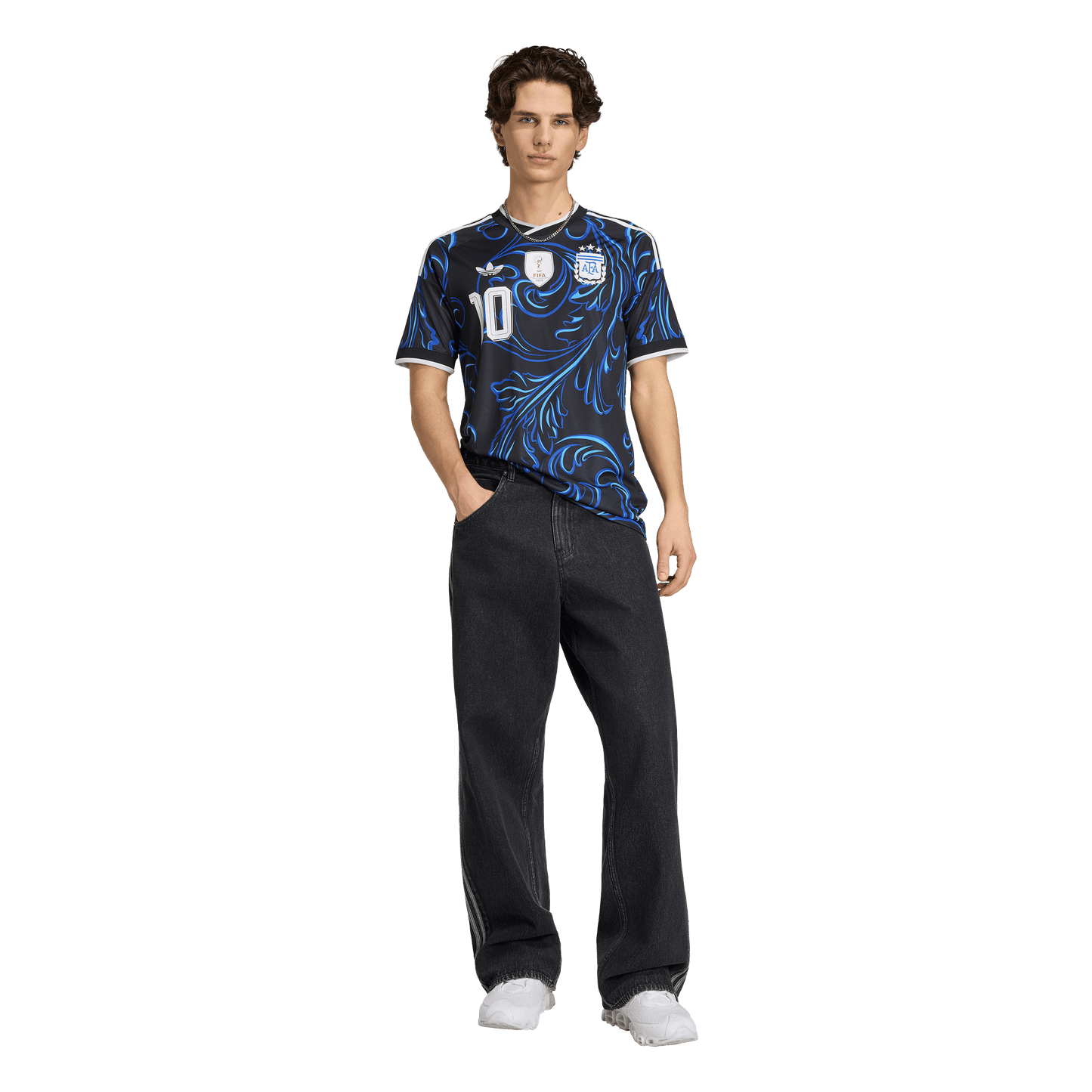 adidas Argentina 26 Away Messi Jersey | Black/Lucid Blue | Men's