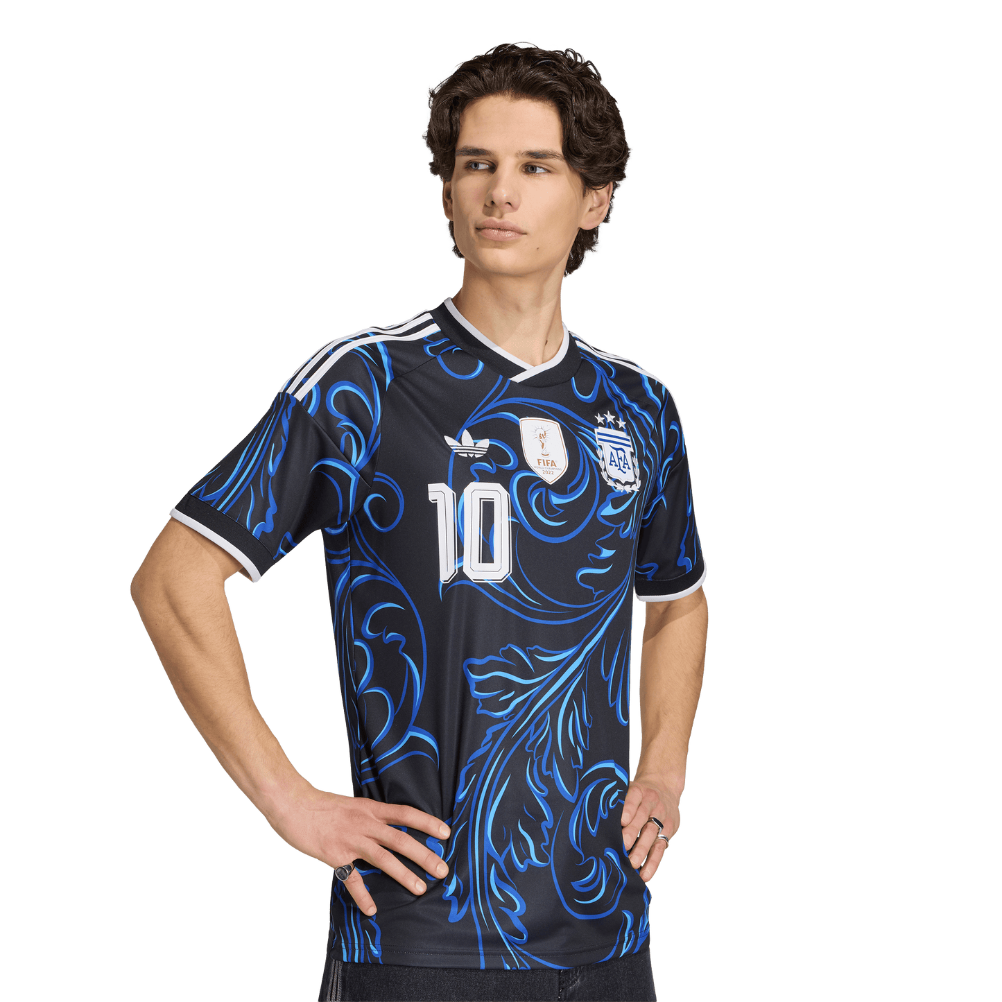 adidas Argentina 26 Away Messi Jersey | Black/Lucid Blue | Men's