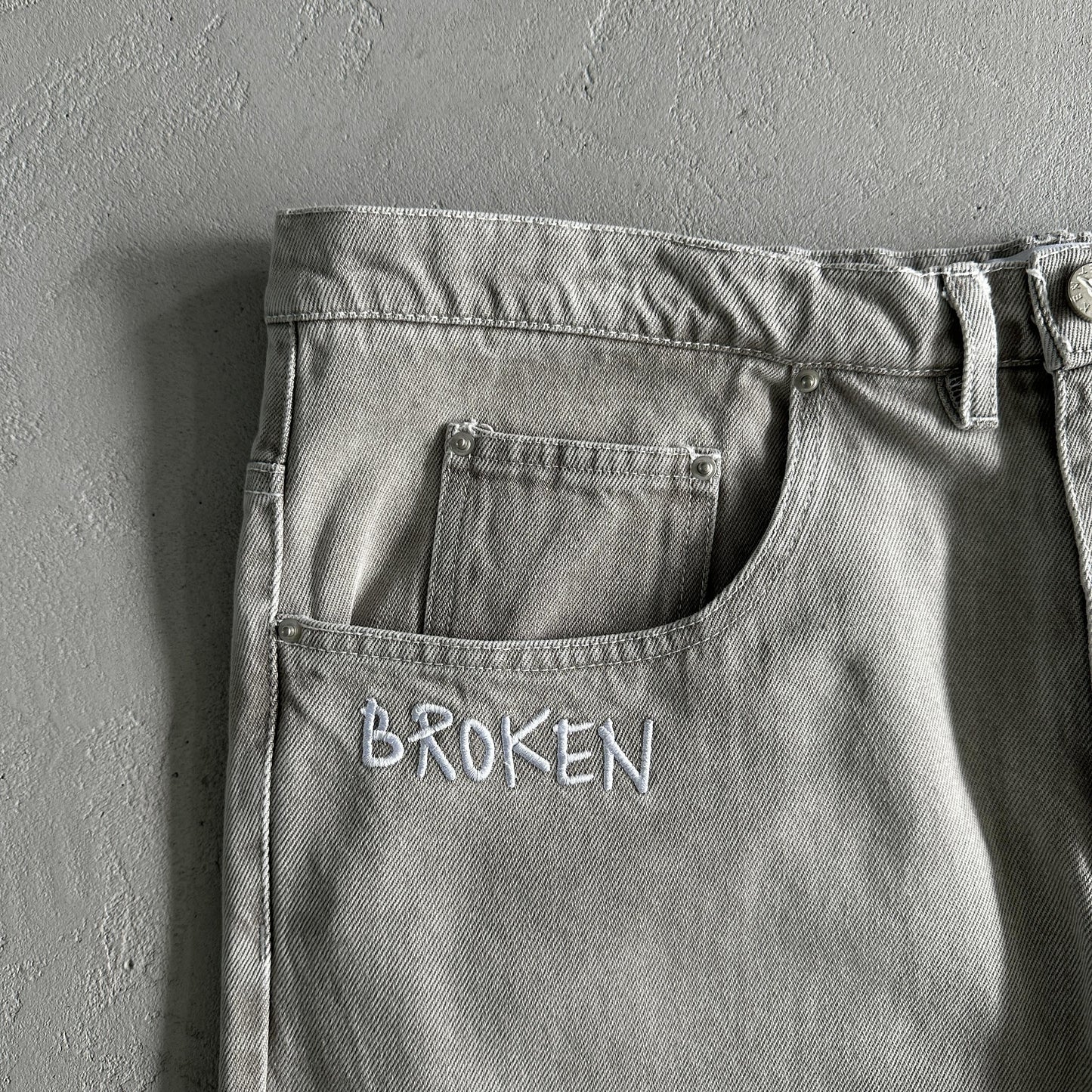 Broken P White Star Pants